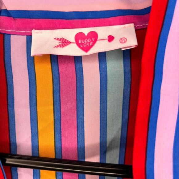 Buddy Love Rainbow Stripe Kimono Robe – One Size - Picture 3 of 4